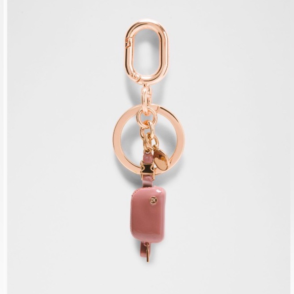 Lululemon Rose Gold Keychain with Charm
